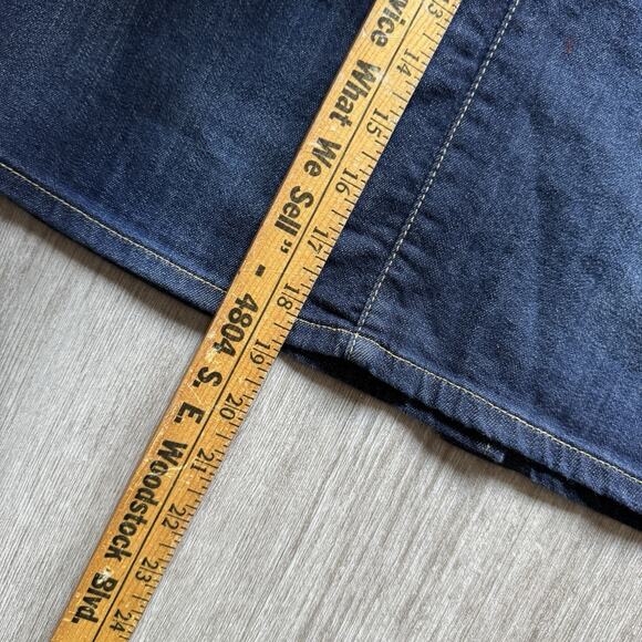 Tommy Jeans Dark Wash Denim Mini Skirt Size 6 Flap Pockets Y2K Stretch Fit 32W - Picture 7 of 7
